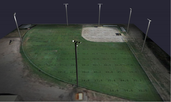 Photometric Drafting - Sports Lighting Application - Little League Baseball Lighting