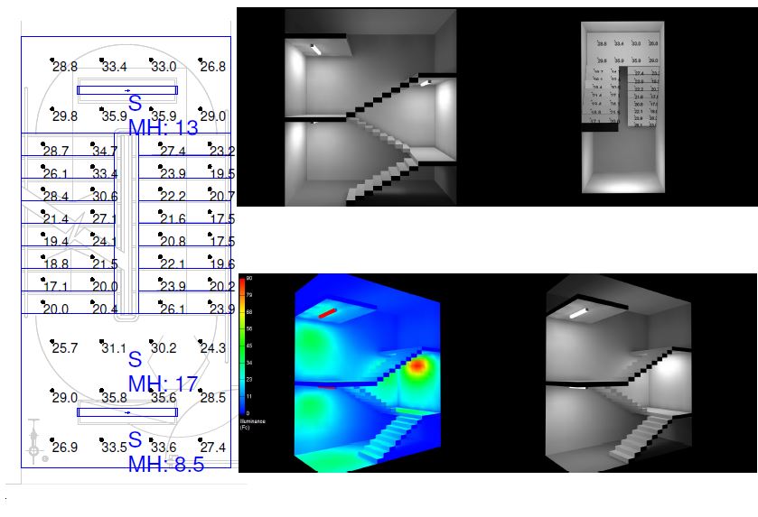 Photometric Drafting - Stairwell Design - Calcs & Render